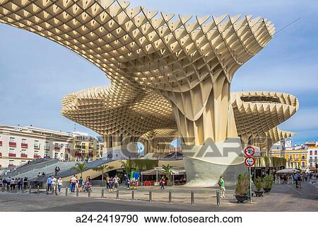 Spain, Andalucia Region, Sevilla City, Encarnacion Square, Metropol Parasol known as Las Setas. View Large Photo Image Stock Image - Spain, Andalucia Region, Sevilla City, Encarnacion Square, Metropol Parasol known as Las Setas.. Fotosearch