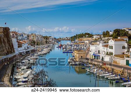 Stock Photography - Spain balearic Islands, Menorca Island, Ciutadella City, Ciutadella Port.. Fotosearch