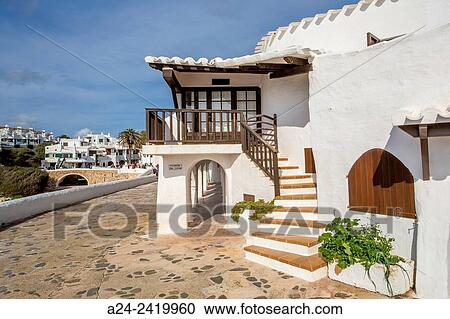 Spain, Balearic Islands, Menorca Island, Old Binibeca Fishing Village. View Large Photo Image Stock Image - Spain, Balearic Islands, Menorca Island, Old Binibeca Fishing Village.. Fotosearch
