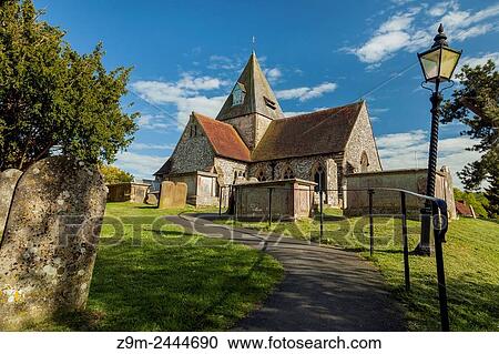 Stock Image - St Margaret's church in the village of Ditchling, East Sussex, England. South Downs National Park.. Fotosearch