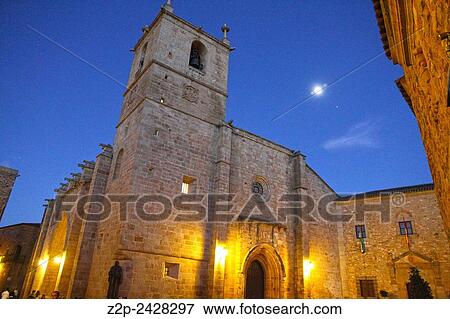St. Mary's cathedral at dusk(15th-16th century), Cßceres, Extremadura, Spain. View Large Photo Image Stock Photo - St. Mary's cathedral at dusk(15th-16th century), Cßceres, Extremadura, Spain.. Fotosearch