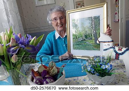 STOCKHOLM SWEDEN 94 year old woman with her needle point handiwork. View Large Photo Image Stock Image - STOCKHOLM SWEDEN 94 year old woman with her needle point handiwork.. Fotosearch