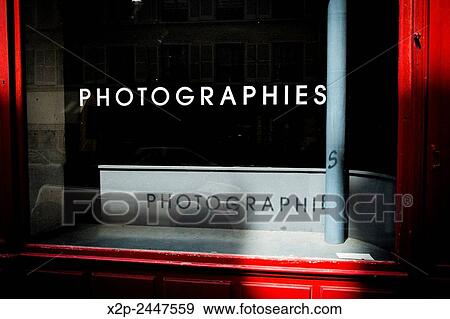 Stock Photo - Store in the district of Le Marais in Paris, France.. Fotosearch