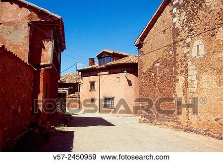 Street. Madriguera, Segovia province, Castilla Leon, Spain. View Large Photo Image Stock Photo - Street. Madriguera, Segovia province, Castilla Leon, Spain.. Fotosearch