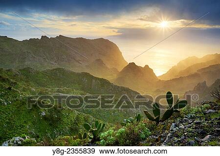 Sunset at Tenerife, Canary Islands, Spain. View Large Photo Image Stock Photo - Sunset at Tenerife, Canary Islands, Spain.. Fotosearch