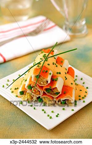 Surimi rolls with vegetables. View Large Photo Image Stock Image - Surimi rolls with vegetables.. Fotosearch