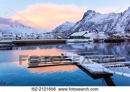 Stock Photograph - Svolvaer, Lofoten Archipelago, Nordland county, Norway, Arctic Circle, Europe.. Fotosearch