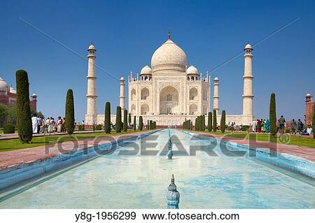 Taj Mahal front view, Agra, Uttar Pradesh, India. View Large Photo Image Stock Photo - Taj Mahal front view, Agra, Uttar Pradesh, India.. Fotosearch