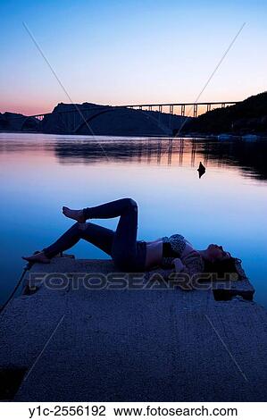 Teen girl silhouette in sunset. View Large Photo Image Stock Image - Teen girl silhouette in sunset.. Fotosearch