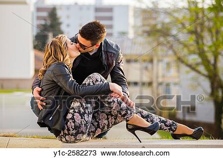 Teen-kiss outdoors View Large Photo Image Stock Image - Teen-kiss outdoors. Fotosearch