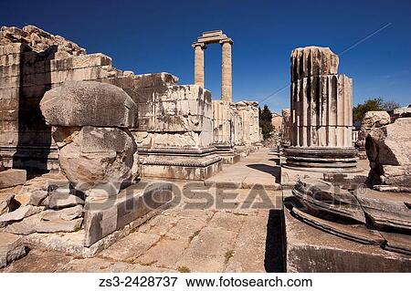 Temple of Apollo at the Archeological area of Didim, Didyma, Aydin Province, Turkey, Europe. View Large Photo Image Stock Photo - Temple of Apollo at the Archeological area of Didim, Didyma, Aydin Province, Turkey, Europe.. Fotosearch