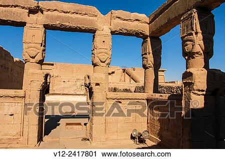 Temple of Hathor Dandarah or Dendera, Ptolemaic period, 1st century b. C. relief scene, Qena, Egypt View Large Photo Image Stock Image - Temple of Hathor Dandarah or Dendera, Ptolemaic period, 1st century b. C. relief scene, Qena, Egypt. Fotosearch