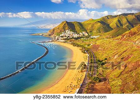 Teresitas Beach and San Andres, Tenerife, Canary Islands, Spain. View Large Photo Image Stock Image - Teresitas Beach and San Andres, Tenerife, Canary Islands, Spain.. Fotosearch