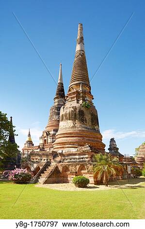 Thailand - Ayutthaya, Wat Phra Nakhon Si Temple View Large Photo Image Stock Photo - Thailand - Ayutthaya, Wat Phra Nakhon Si Temple. Fotosearch