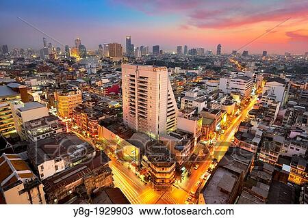 Thailand - Bangkok city view at sunset time, view from Grand China Princess Hotel, Bangkok View Large Photo Image Stock Image - Thailand - Bangkok city view at sunset time, view from Grand China Princess Hotel, Bangkok. Fotosearch