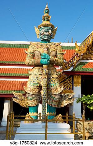 Thailand - Bangkok, Grand Royal Palace, Esmerald Buddha Temple, Giant Demon guarding Wat Phra Kaeo View Large Photo Image Picture - Thailand - Bangkok, Grand Royal Palace, Esmerald Buddha Temple, Giant Demon guarding Wat Phra Kaeo. Fotosearch