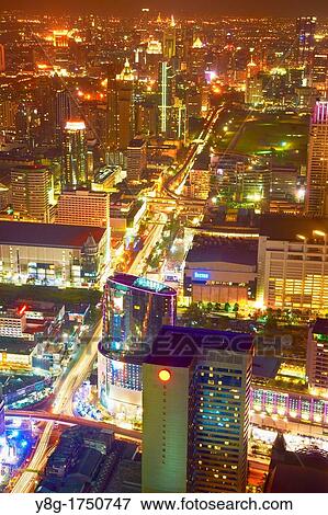 Stock Photo - Thailand - Bangkok, view from Bayoke Sky Tower. Fotosearch