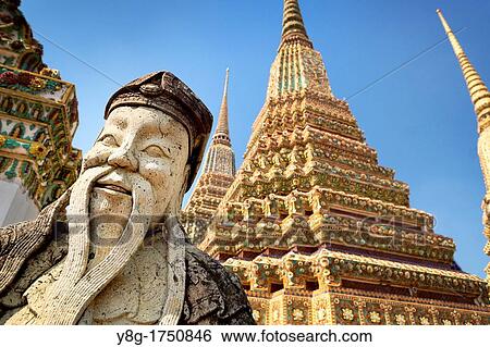 Thailand - Bangkok, Wat Phra Kaeo Temple, Grand Palace, stone statue View Large Photo Image Stock Photograph - Thailand - Bangkok, Wat Phra Kaeo Temple, Grand Palace, stone statue. Fotosearch