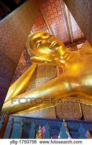 Thailand - Bangkok, Wat Pra Kaeo - Grand Royal Palace, reclining Buddha in Wat PoTemple View Large Photo Image Stock Photograph - Thailand - Bangkok, Wat Pra Kaeo - Grand Royal Palace, reclining Buddha in Wat PoTemple. Fotosearch