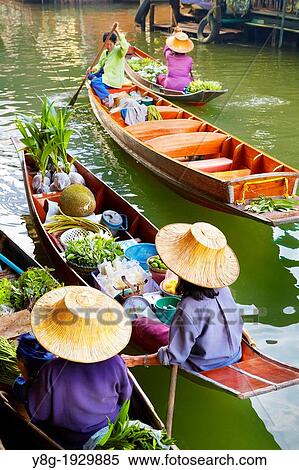 Thailand Floating Market Damnoen Saduak near Bangkok, Bangkok, Thailand View Large Photo Image Stock Photography - Thailand Floating Market Damnoen Saduak near Bangkok, Bangkok, Thailand. Fotosearch