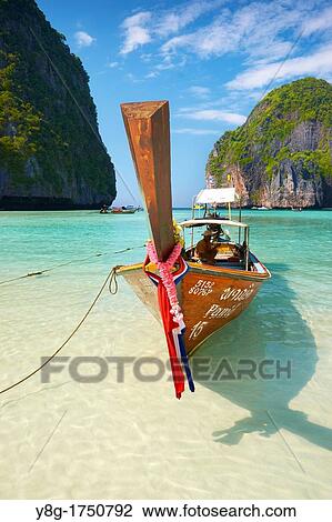 Thailand - Phang Nga, Maya Bay on Phi Phi Leh Island, Andaman Sea View Large Photo Image Stock Image - Thailand - Phang Nga, Maya Bay on Phi Phi Leh Island, Andaman Sea. Fotosearch