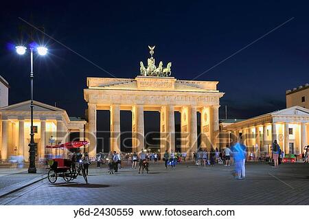 The Brandenburg Gate at Night, Berlin, Germany. View Large Photo Image Stock Photo - The Brandenburg Gate at Night, Berlin, Germany.. Fotosearch