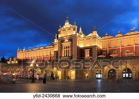 The Cloth Hall at Dusk, Krakow, Poland. View Large Photo Image Stock Photo - The Cloth Hall at Dusk, Krakow, Poland.. Fotosearch