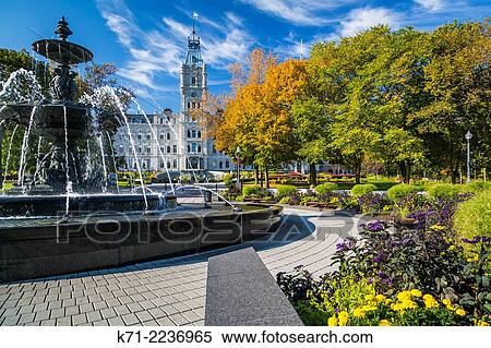 The decorative water fountain at the Quebec National Assembly building in Quebec City, Quebec, Canada. View Large Photo Image Stock Photography - The decorative water fountain at the Quebec National Assembly building in Quebec City, Quebec, Canada.. Fotosearch