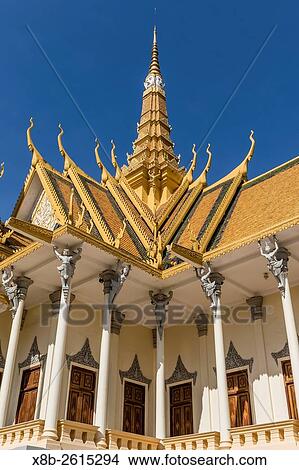 Throne Hall, Royal Palace, in the capital city of Phnom Penh, Cambodia. View Large Photo Image Picture - Throne Hall, Royal Palace, in the capital city of Phnom Penh, Cambodia.. Fotosearch