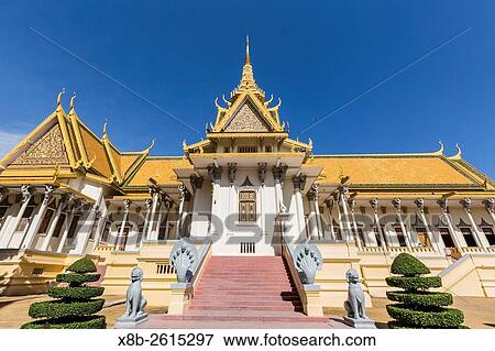Throne Hall, Royal Palace, in the capital city of Phnom Penh, Cambodia. View Large Photo Image Stock Photo - Throne Hall, Royal Palace, in the capital city of Phnom Penh, Cambodia.. Fotosearch