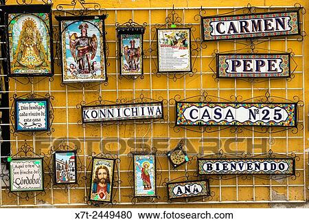 Tourist souvenirs on display at a shop in the historic centre of Cordoba, Andalucia, Spain. View Large Photo Image Stock Image - Tourist souvenirs on display at a shop in the historic centre of Cordoba, Andalucia, Spain.. Fotosearch