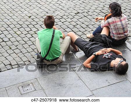 Tourists in the Grand Place, Brussels, Belgium. View Large Photo Image Stock Photo - Tourists in the Grand Place, Brussels, Belgium.. Fotosearch