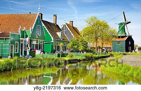 Traditional architecture in Zaanse Schans - Holland Netherlands. View Large Photo Image Stock Photograph - Traditional architecture in Zaanse Schans - Holland Netherlands.. Fotosearch