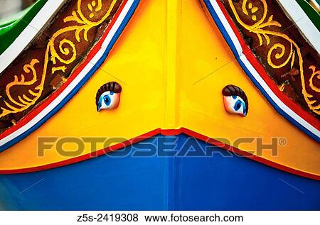 Stock Photo - Traditional fishing boat. Malta. Fotosearch