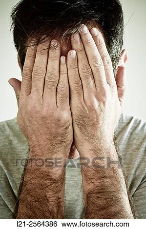 Two hands covering face. View Large Photo Image Stock Photograph - Two hands covering face.. Fotosearch