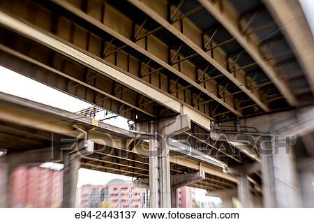 Stock Photo - Underside view of an overpass of a highway in Pittsburgh.. Fotosearch