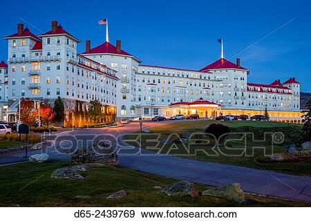 USA, New Hampshire, White Mountains, Bretton Woods, The Mount Washington Hotel, exterior, evening. View Large Photo Image Stock Photo - USA, New Hampshire, White Mountains, Bretton Woods, The Mount Washington Hotel, exterior, evening.. Fotosearch