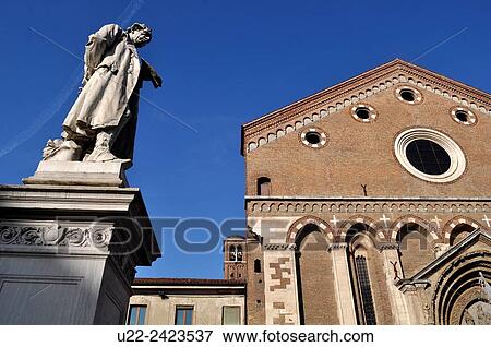 Vicenza, Italy: Chiesa di San Lorenzo and Giacomo Zanella statue View Large Photo Image Stock Photo - Vicenza, Italy: Chiesa di San Lorenzo and Giacomo Zanella statue. Fotosearch