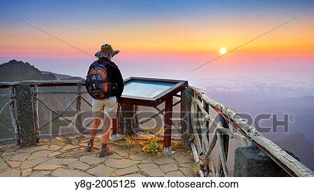 Viewpoint on the way to Pico Ruivo Peak, Madeira, Portugal. View Large Photo Image Stock Photography - Viewpoint on the way to Pico Ruivo Peak, Madeira, Portugal.. Fotosearch