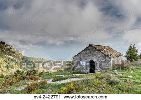 Virgen de la Pe±a hermitage. Tella, huesca Pyrenees, Spain, Europe. View Large Photo Image Stock Image - Virgen de la Pe±a hermitage. Tella, huesca Pyrenees, Spain, Europe.. Fotosearch