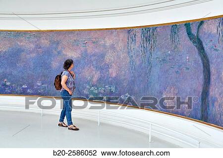 Water Lilies Nympheas Series Painted By Claude Monet Musee De L Orangerie Museum Tuileries Paris France Stock Image B Fotosearch