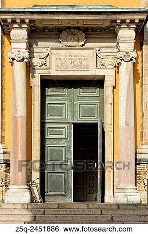 Stock Photograph - West porch of the Kalmar Cathedral, Scandinavia, Sweden.. Fotosearch