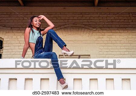 Stock Image - WINDHOEK NAMIBIA Attractive fashion model. Fotosearch