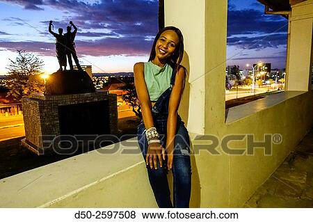 Stock Photo - WINDHOEK NAMIBIA Miss Namibia 2015 Unongo Kutako.. Fotosearch