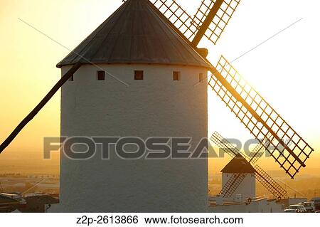 windmills, Campo de Criptana, Castile-La Mancha, Spain. View Large Photo Image Stock Photograph - windmills, Campo de Criptana, Castile-La Mancha, Spain.. Fotosearch