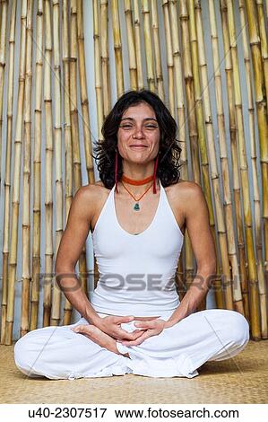 Woman doing Yoga. View Large Photo Image Stock Photo - Woman doing Yoga.. Fotosearch