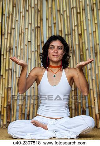 Woman doing yoga. View Large Photo Image Stock Photo - Woman doing yoga.. Fotosearch