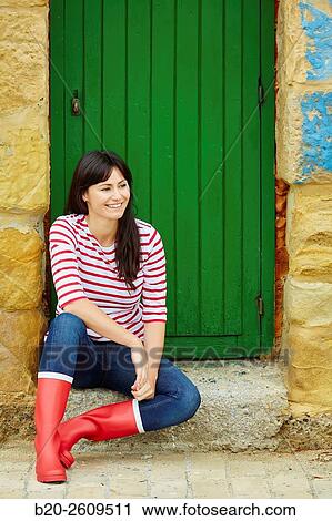 Woman in the fishing port. Getaria. Gipuzkoa. Basque Country. Spain View Large Photo Image Stock Image - Woman in the fishing port. Getaria. Gipuzkoa. Basque Country. Spain. Fotosearch