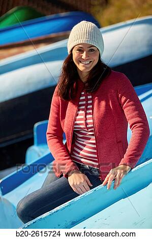 Woman in the fishing port. Hondarribia. Gipuzkoa. Basque Country. Spain View Large Photo Image Picture - Woman in the fishing port. Hondarribia. Gipuzkoa. Basque Country. Spain. Fotosearch