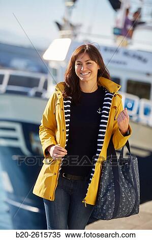 Woman in the fishing port. Hondarribia. Gipuzkoa. Basque Country. Spain View Large Photo Image Stock Photography - Woman in the fishing port. Hondarribia. Gipuzkoa. Basque Country. Spain. Fotosearch